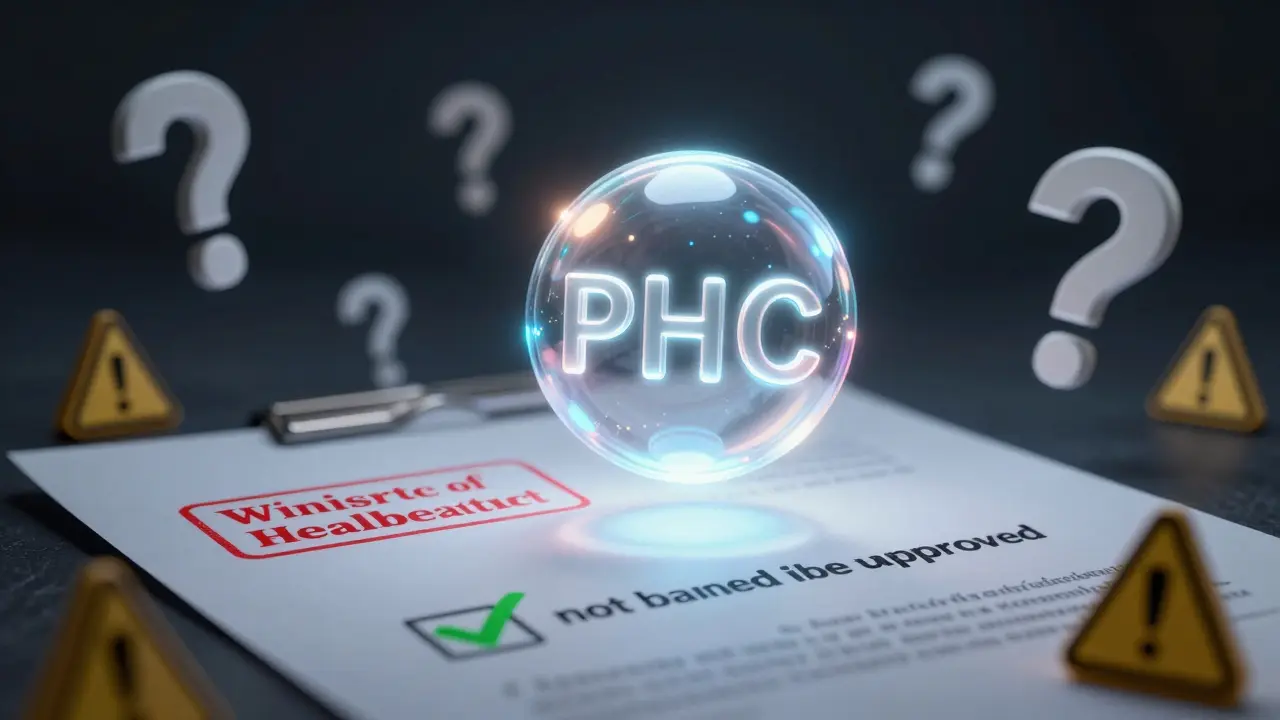 Syntetický kanabinoid PHC s varováním českého ministerstva zdravotnictví