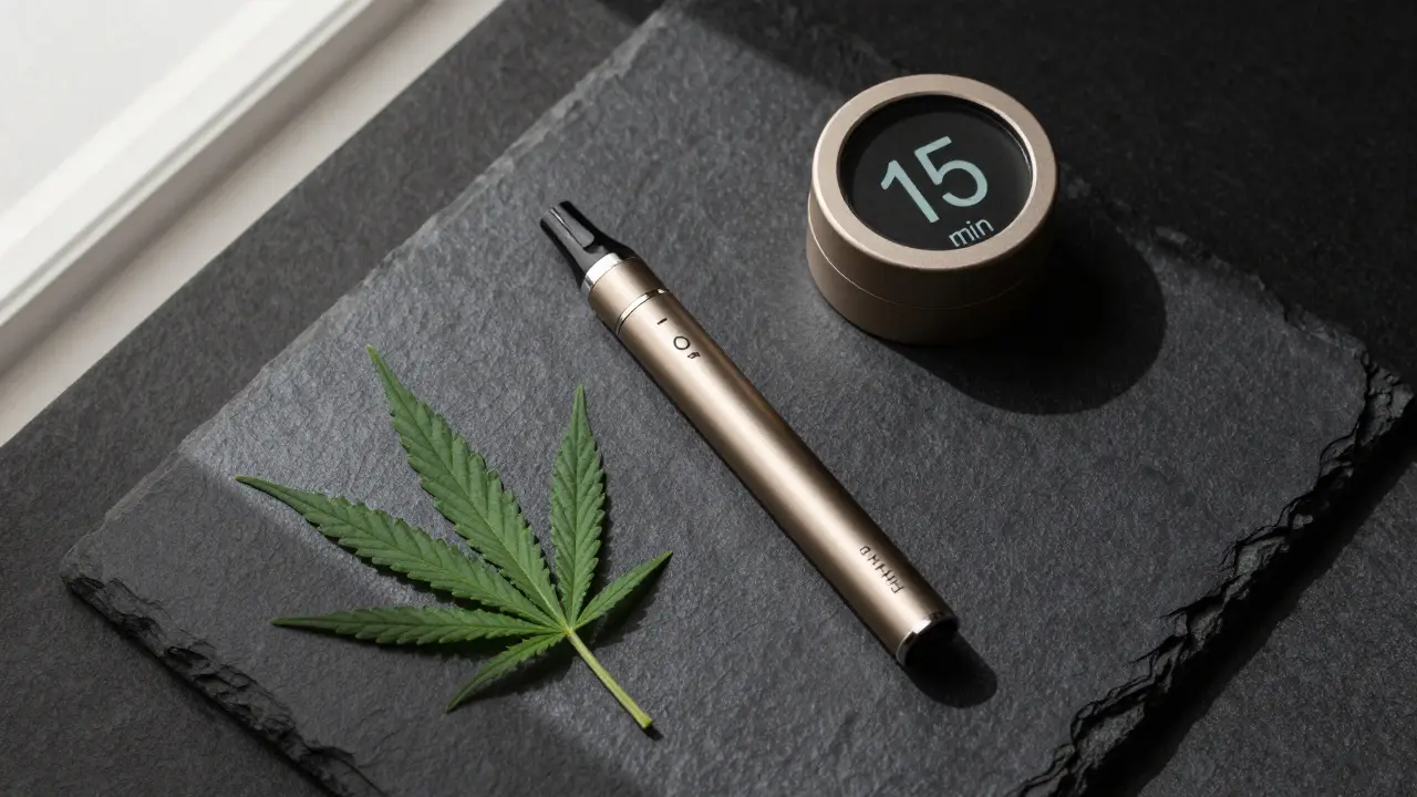 Minimalistické uspořádání vape pera a časovače pro bezpečné užívání