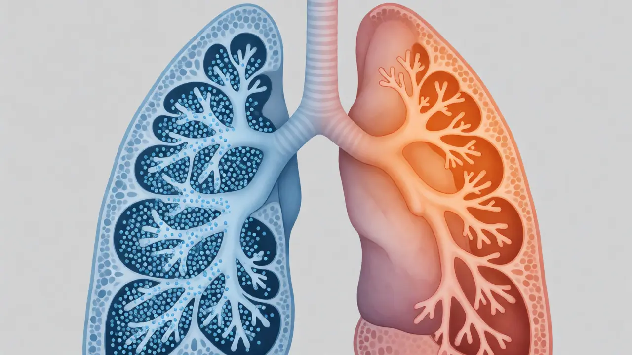 Ilustrace hluboké inhalace studeného kouře do plic